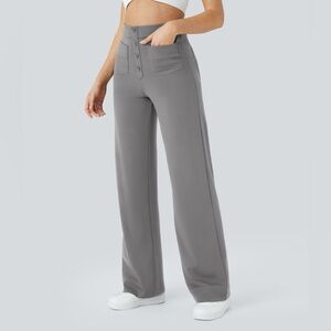 HALARA 4 Button High Rise 4 Pocket Charcoal Gray BBL Pants Women's XLT XL Tall